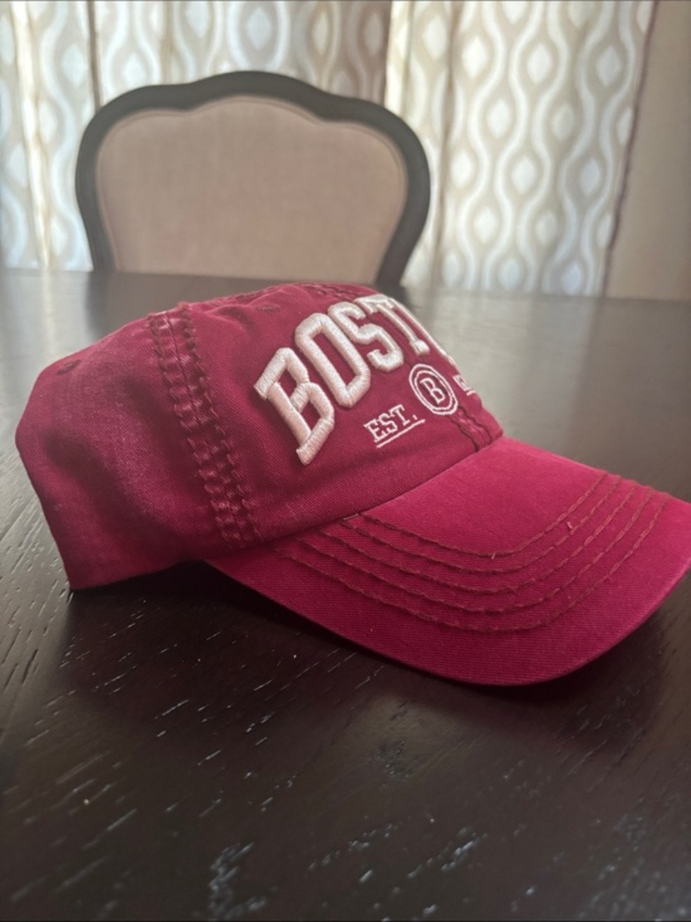 Robin Ruth Boston Embroidered Baseball Cap Red OS - Picture 2 of 10